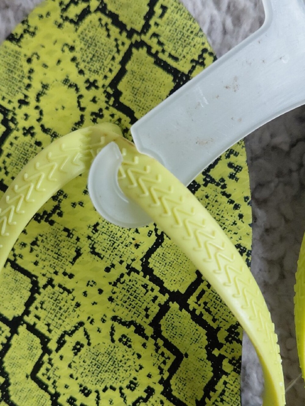 Abound Neon Yellow Snake-Print Flip Flops - Picture 2 of 3